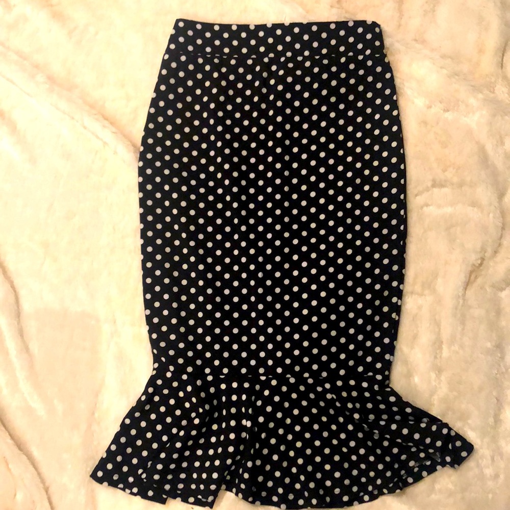 Kaltendin Polka Dot Pencil Skirt with Flare